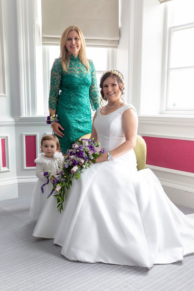 Joanne in bespoke Suzanne Neville for an intimate Surrey WeddingMiss Bush
