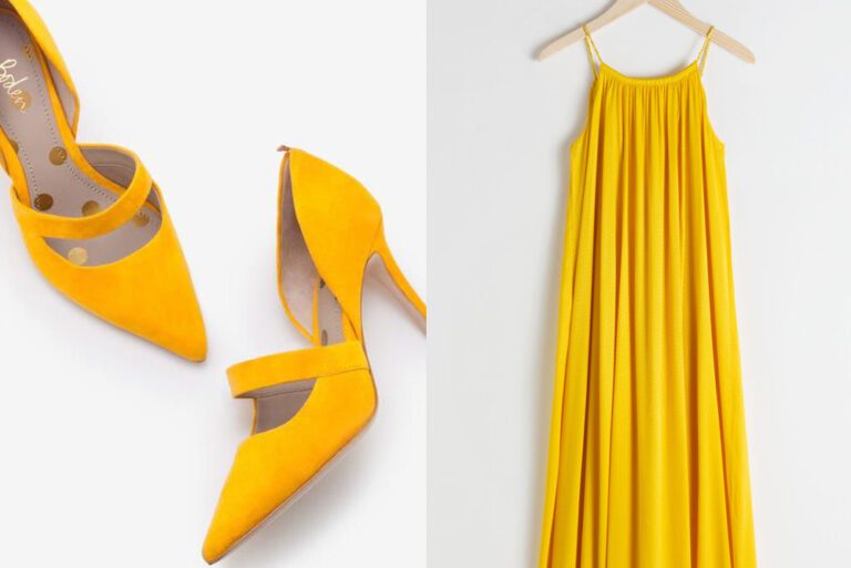 Modern bright yellow bridal inspiration moodboard