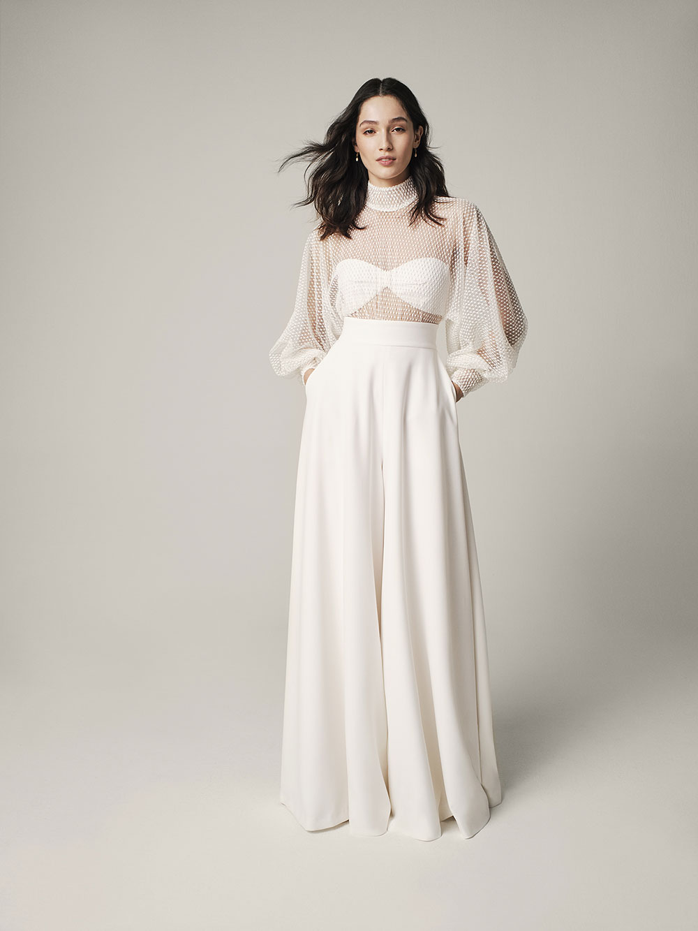 Jesus Peiro 223 top and trousers bridal separates - at Miss Bush, London Surrey UK