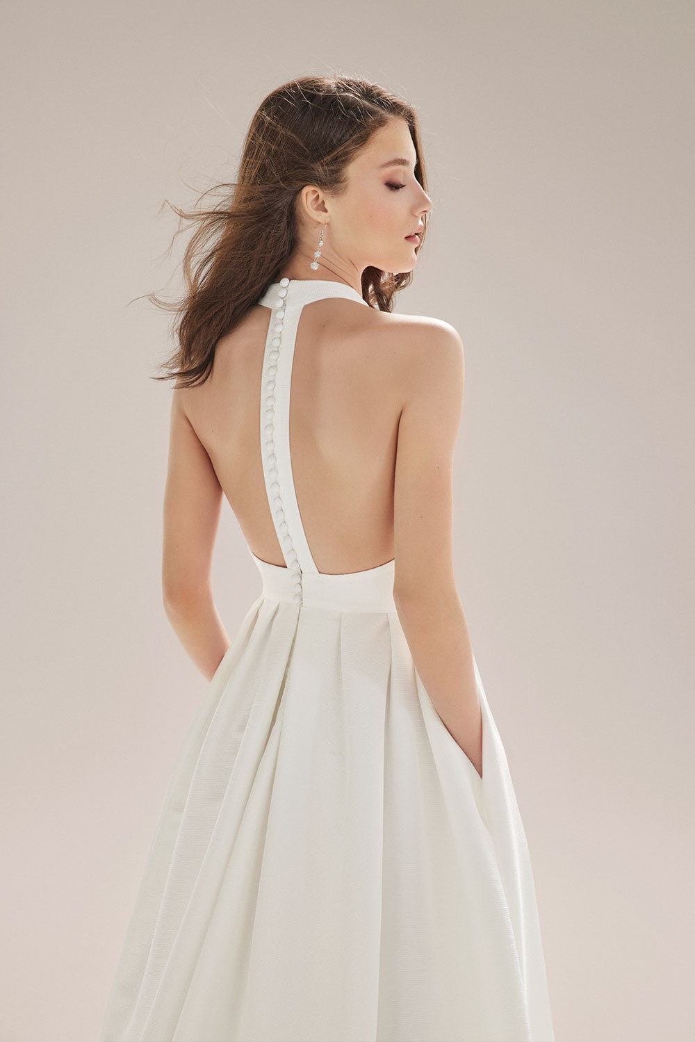 Jesus Peiro 2436 Halter Open Back Wedding Dress With PocketsMiss Bush