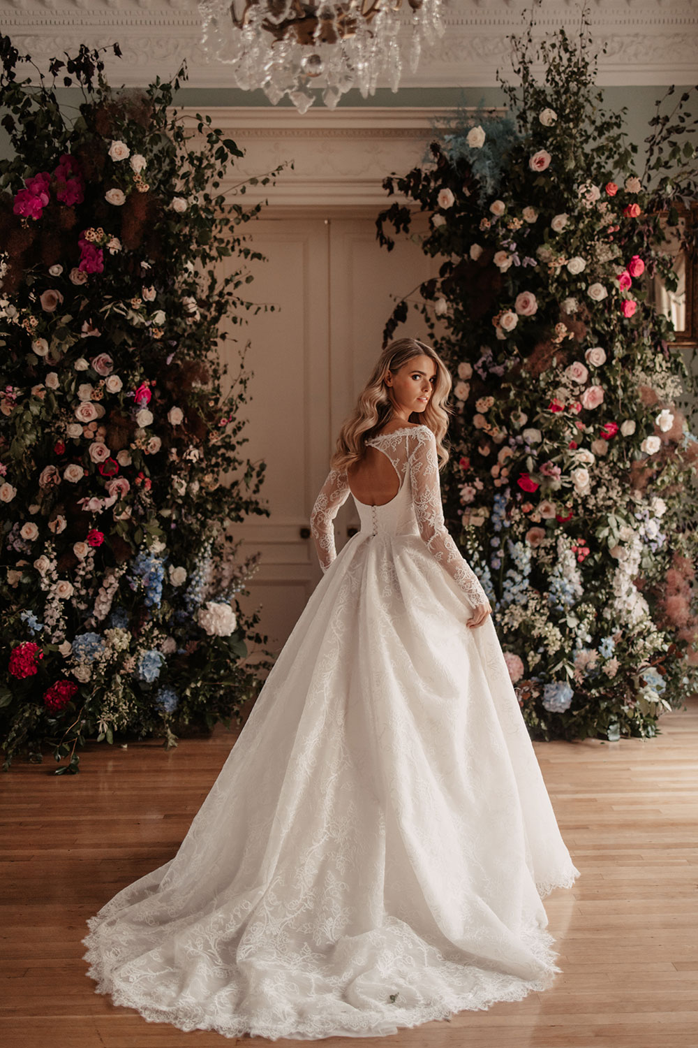 Suzanne Neville Brahms Wedding Dress at Miss Bush bridal boutique in Surrey