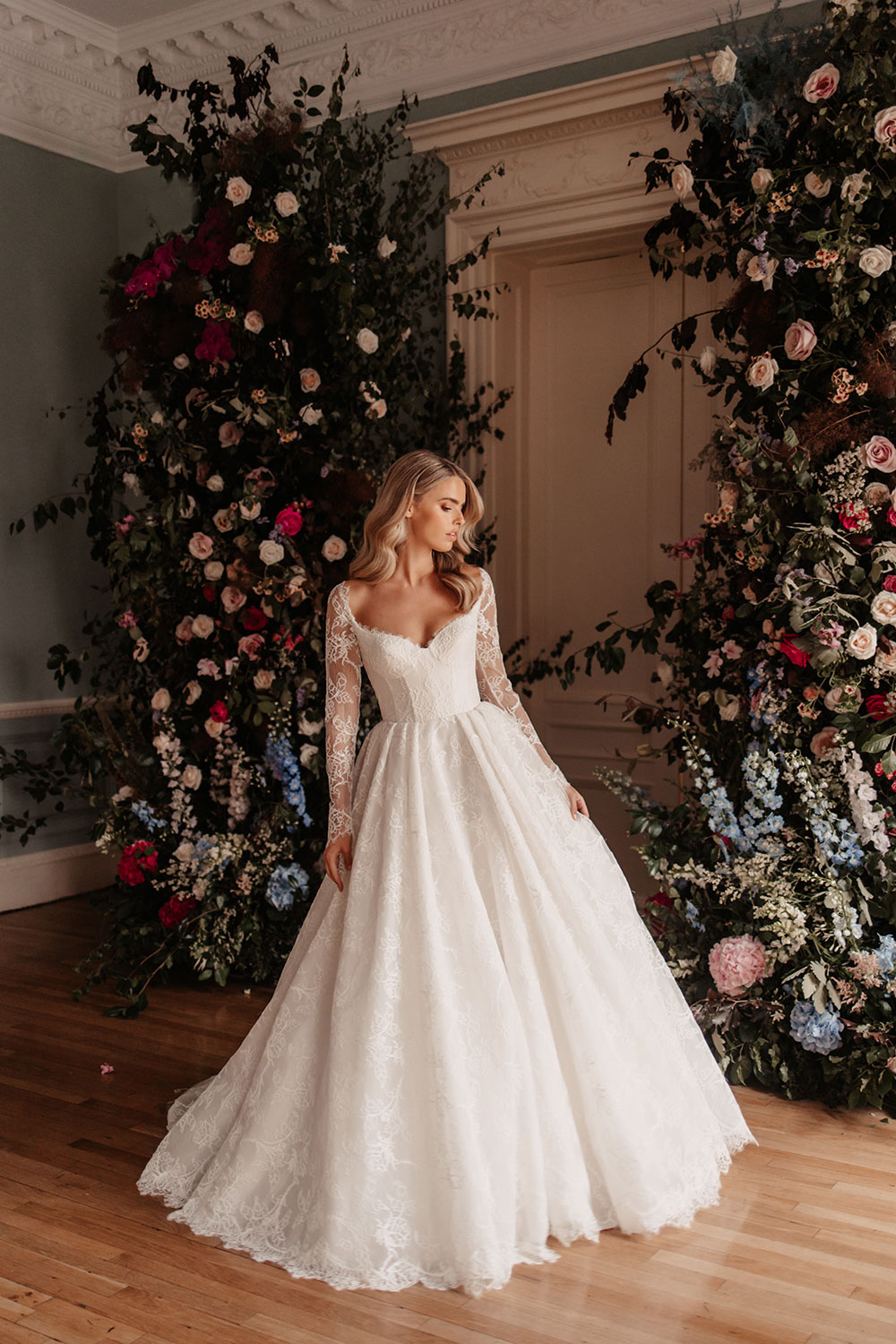 Suzanne Neville Brahms Wedding Dress at Miss Bush bridal boutique in Surrey
