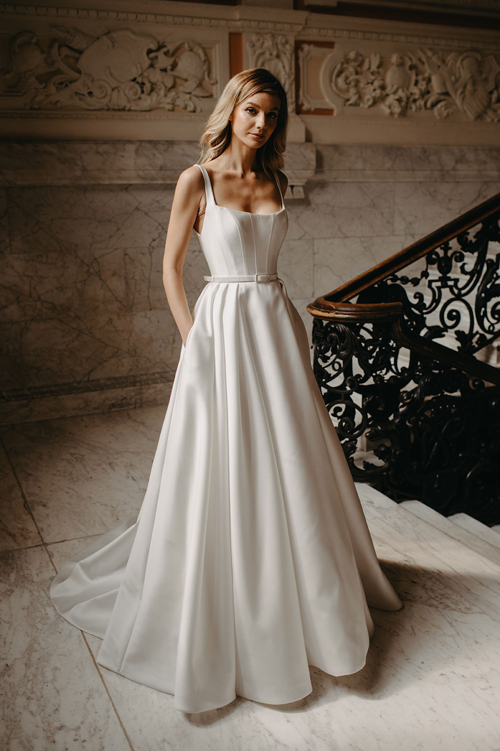 Suzanne Neville Bussotti Wedding Dress at Miss Bush bridal boutique in Surrey