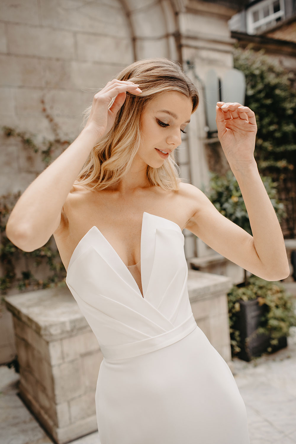 Suzanne Neville Caccini Wedding Dress at Miss Bush bridal boutique in Surrey