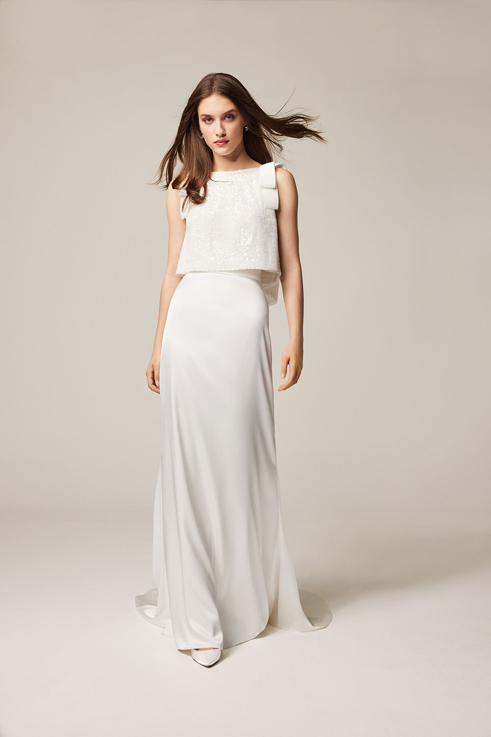 Jesus Peiro 2508 bridal separates - sequin top and satin skirt