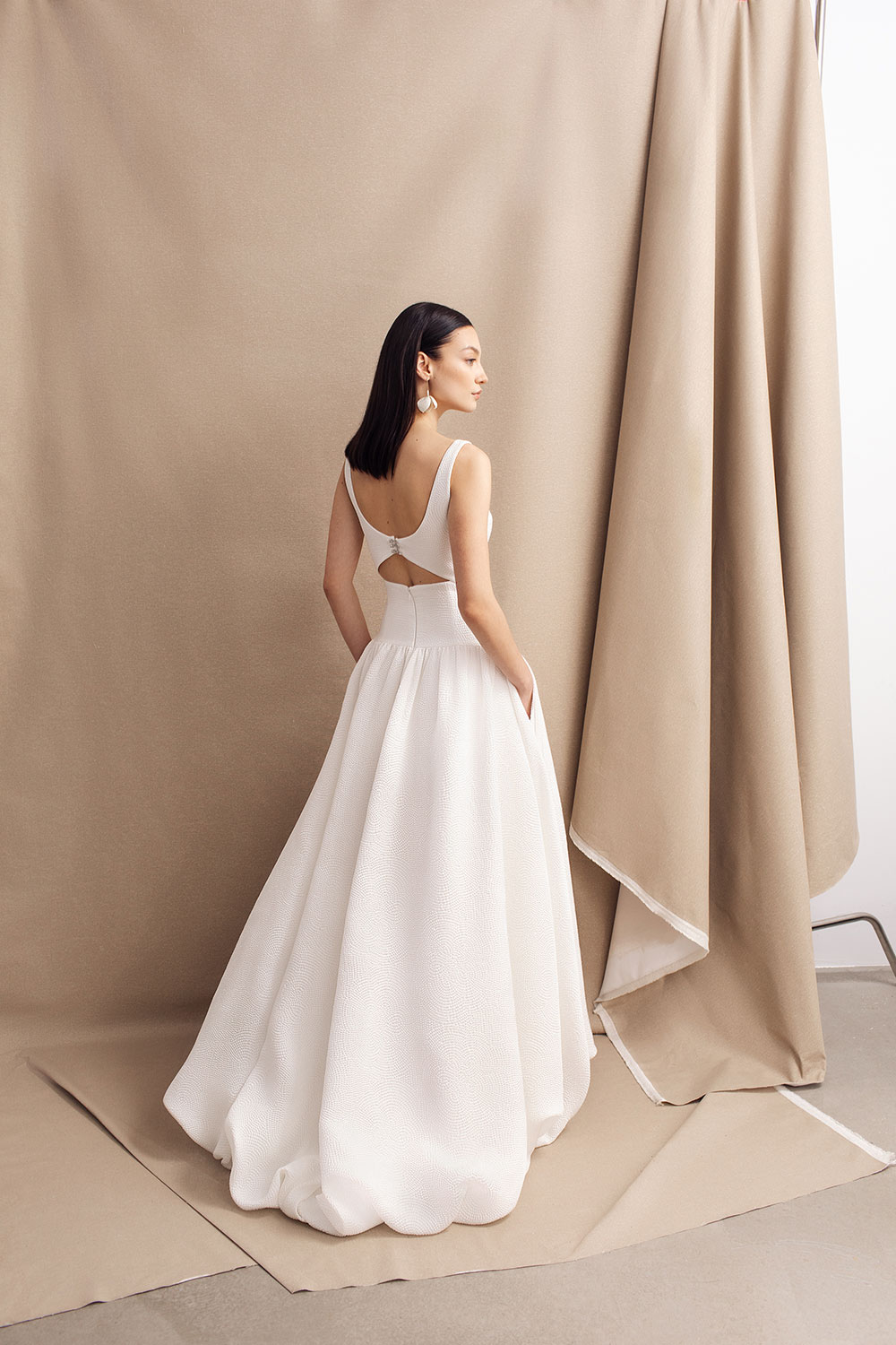 Viola modern bubble hem wedding dress from Divine Atelier