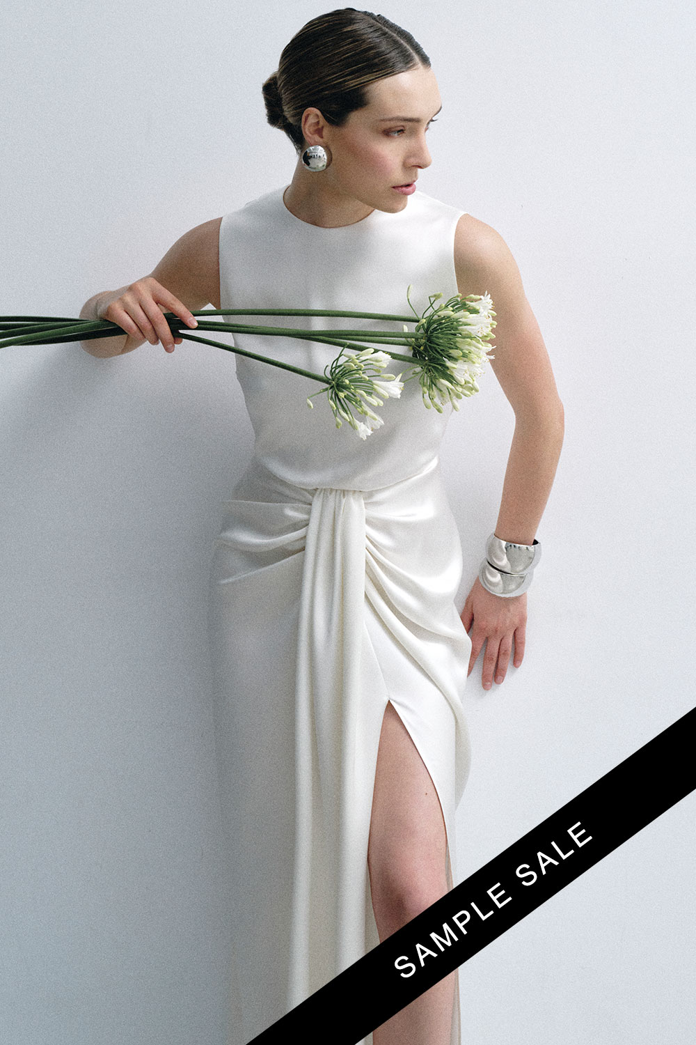 Sophie et Voila Kuma satin sleeveless Wedding Dress, Miss Bush bridal boutique, Surrey & London