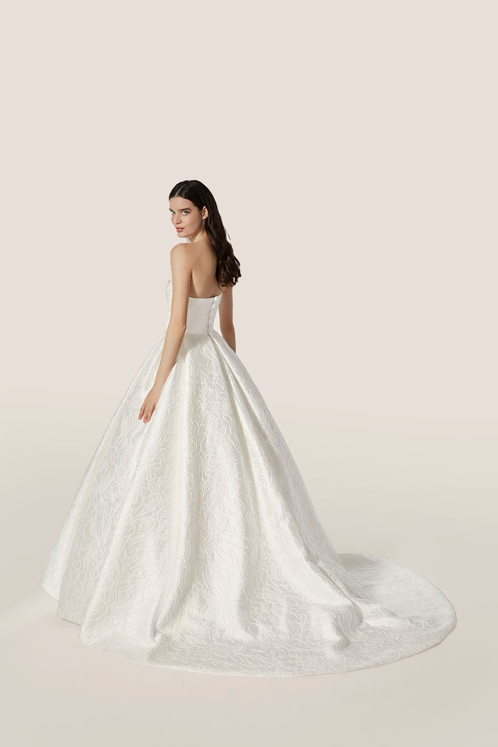 Jesus Peiro 2666 wedding dress, from the 2026 bridal collection, at Miss Bush, Surrey, London, UK stockist Jesus Peiro 2666 strapless ballgown wedding dress