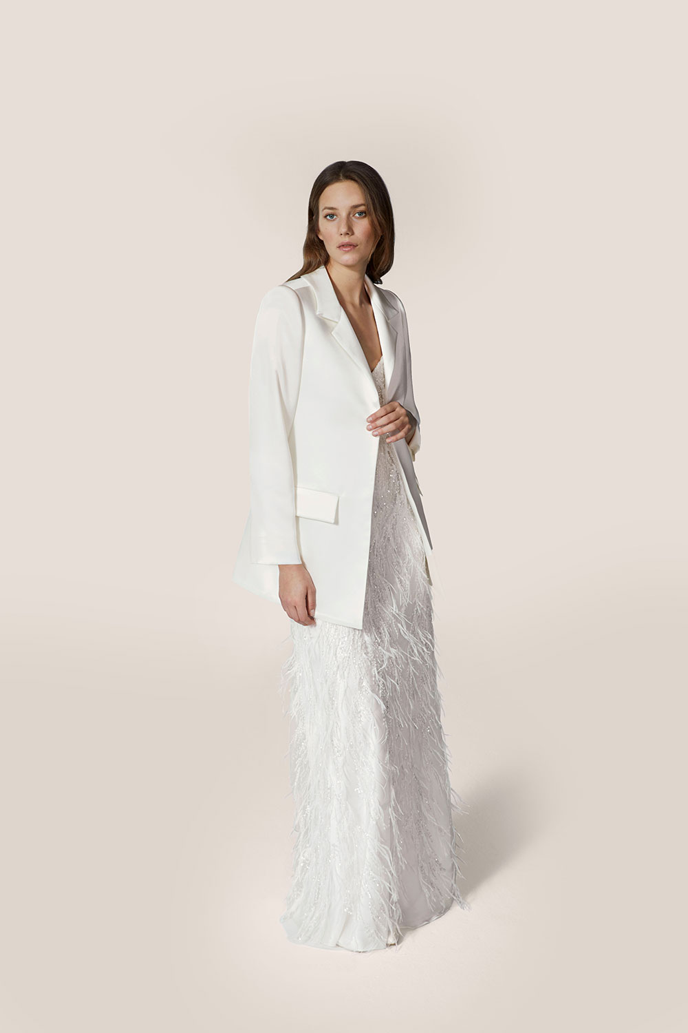Jesus Peiro 2661 bridal blazer, from the 2026 bridal collection, at Miss Bush, Surrey, London, UK stockist Jesus Peiro 2661 bridal blazer