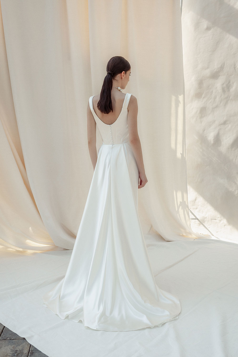 Liv draped silk wedding dress from Divine Atelier
